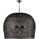 Piero 3 Light 31.5 inch Satin Black Pendant Ceiling Light, Large