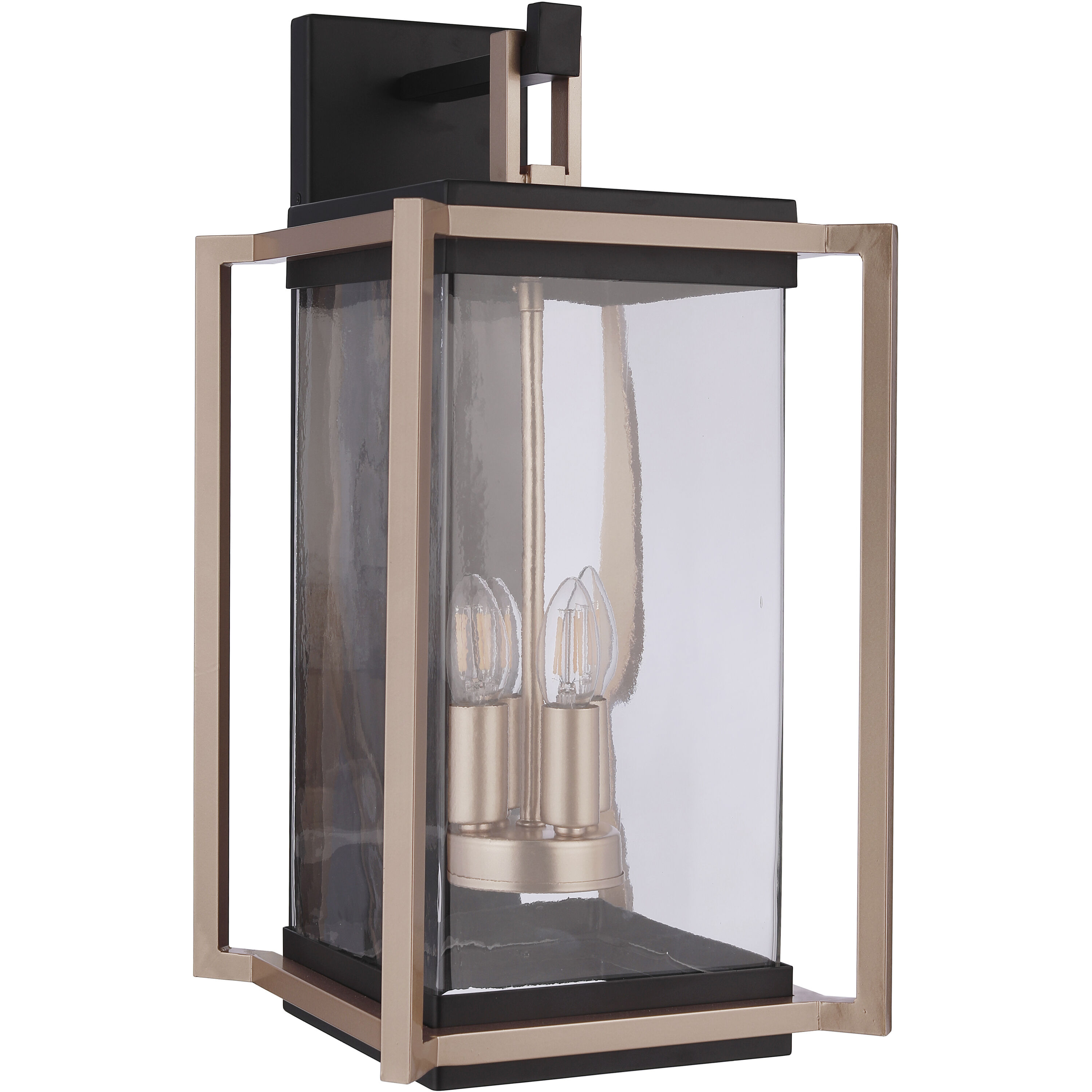 Metalwork 4 Light 22 inch Midnight/Satin Brass Outdoor Wall Lantern, Large