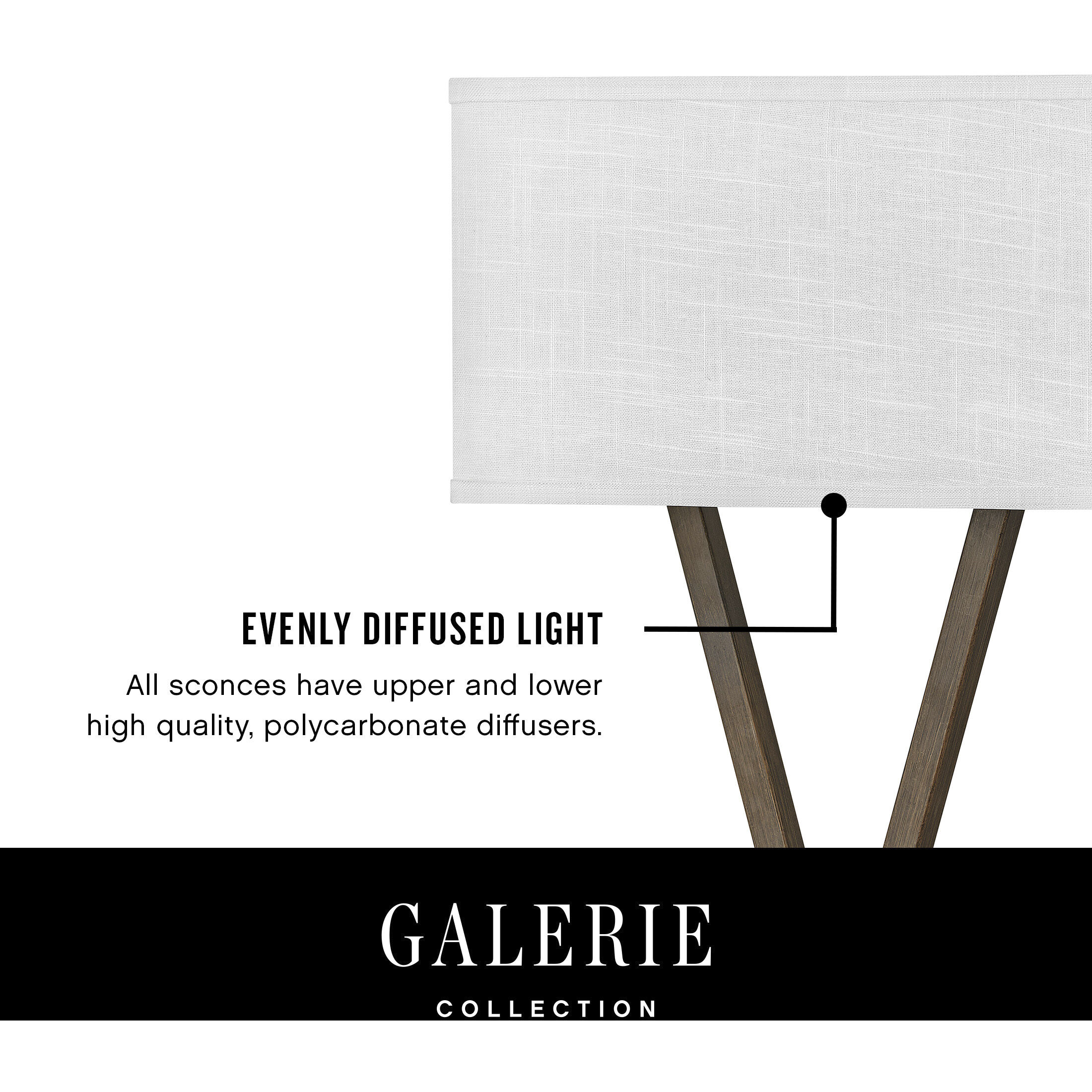 Galerie Vector LED 15 inch Walnut ADA Indoor Wall Sconce Wall Light