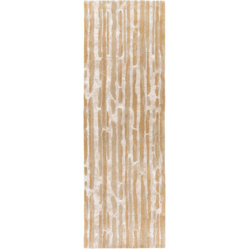 Modern Classics 96 X 30 inch Brown and Neutral Runner, Wool