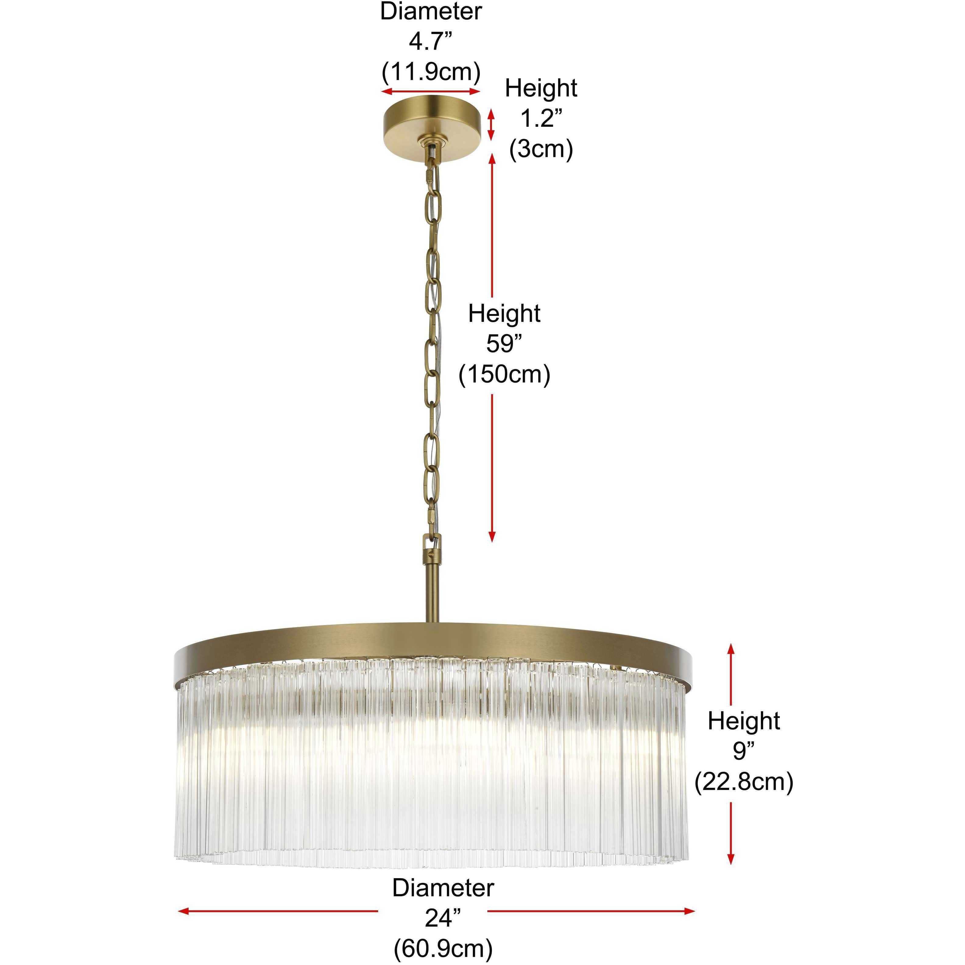 Harlow 6 Light 24 inch Satin Gold Chandelier Ceiling Light
