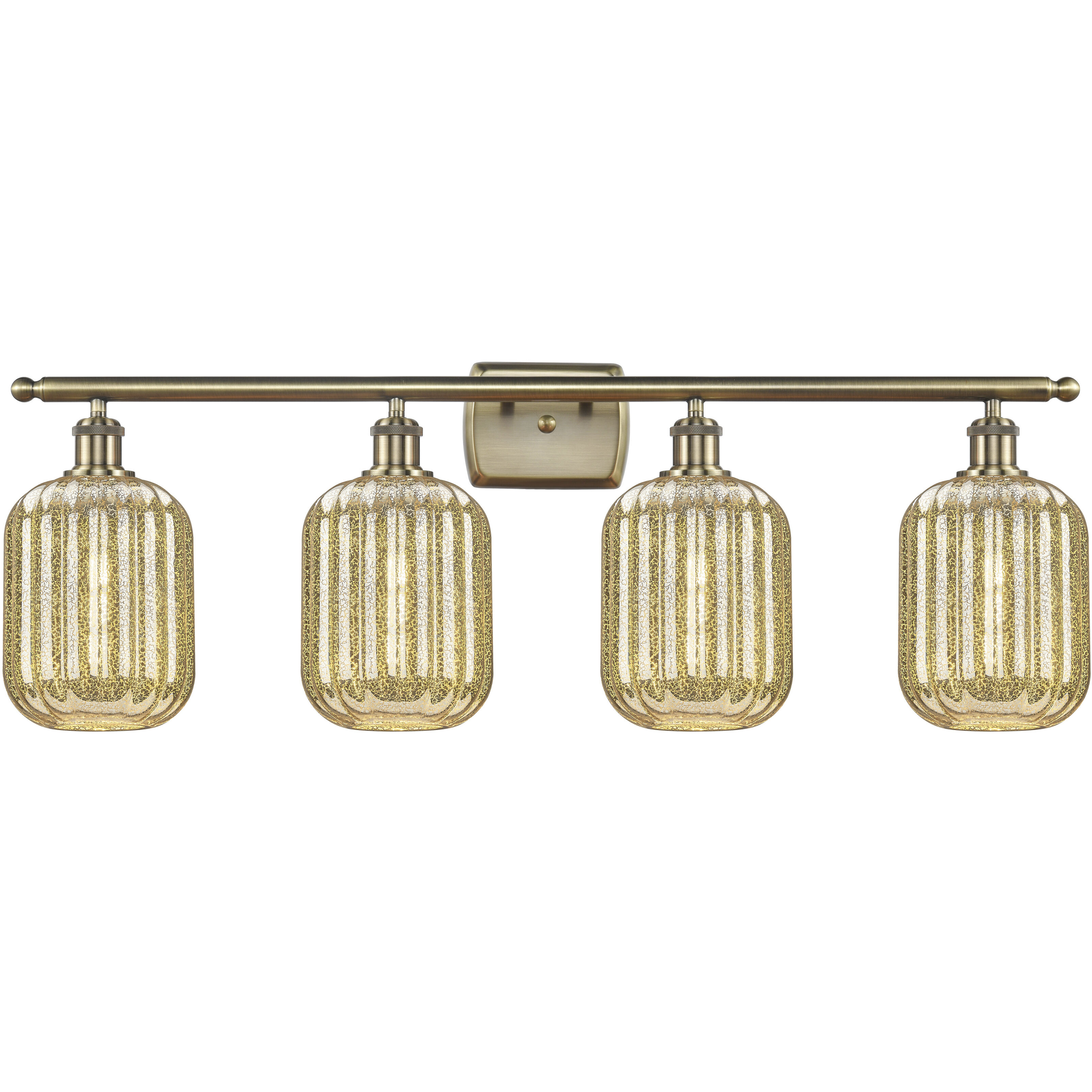 Ballston Preston 4 Light 36.75 inch Antique Brass Bath Vanity Light Wall Light in Mercury