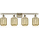 Ballston Preston 4 Light 36.75 inch Antique Brass Bath Vanity Light Wall Light in Mercury