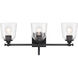 Antonia 3 Light 25.25 inch Coal Black Bath Vanity Light Wall Light