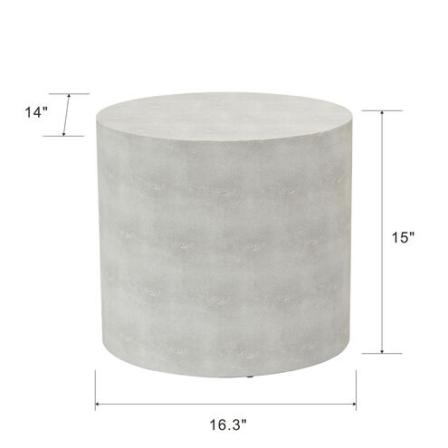 Dann Foley - Shagreen 16.34 X 15.16 inch Ivory and Gray Side Table