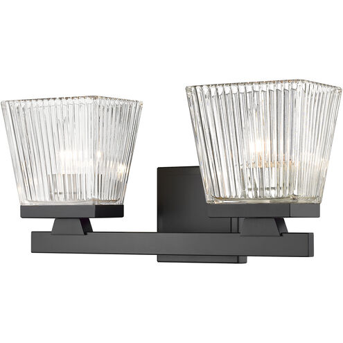 Astor 2 Light 16 inch Matte Black Vanity Wall Light