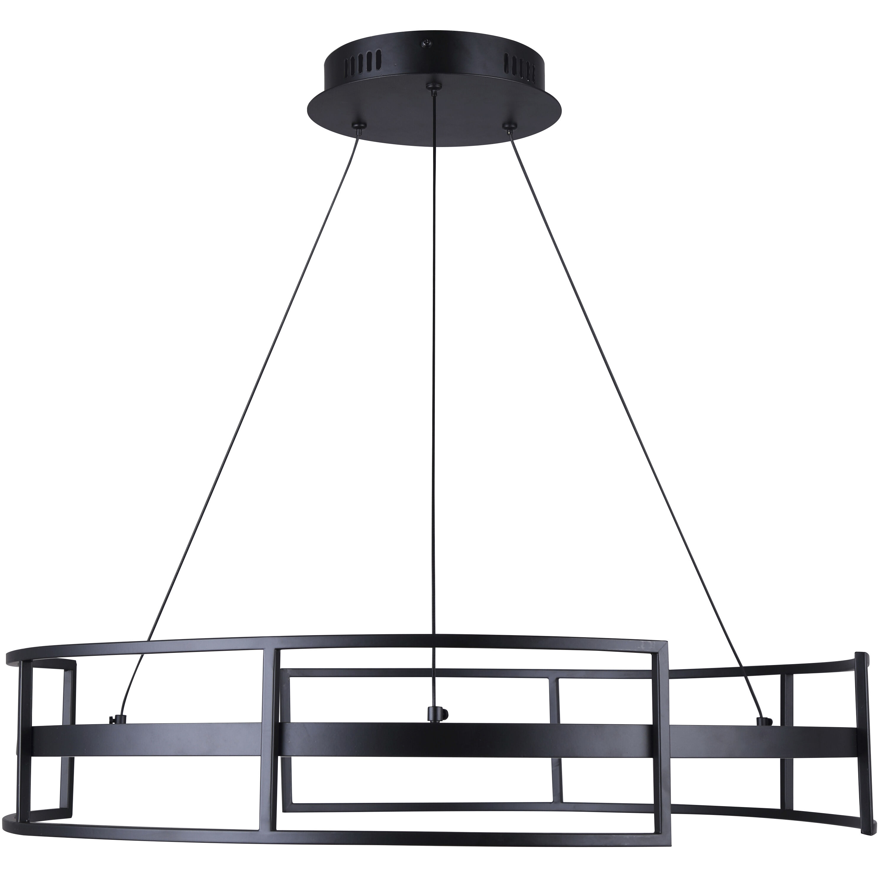 Amora LED 24 inch Black Chandelier Ceiling Light