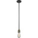 Franklin Restoration Beacon 1 Light 8 inch Black Antique Brass Mini Pendant Ceiling Light in Incandescent, Clear, Franklin Restoration