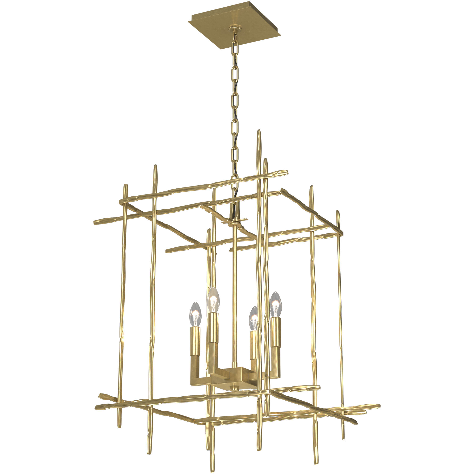 Tura 4 Light 23 inch Modern Brass Chandelier Ceiling Light, Medium