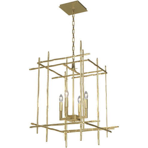 Tura 4 Light 23 inch Modern Brass Chandelier Ceiling Light, Medium
