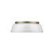 Duncan 2 Light 14 inch Aged Brass Flush Mount Ceiling Light in White, Damp