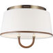 Katie 2 Light 16 inch Time Worn Brass / Saddle Leather Flush Mount Ceiling Light
