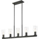 Titus 5 Light 44 inch Matte Black Linear Chandelier Ceiling Light