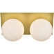 Jillian 2 Light 14 inch Brass Bath Sconce Wall Light