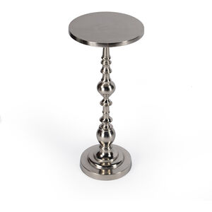 Darien Round Pedestal 10"W Side Table in Silver