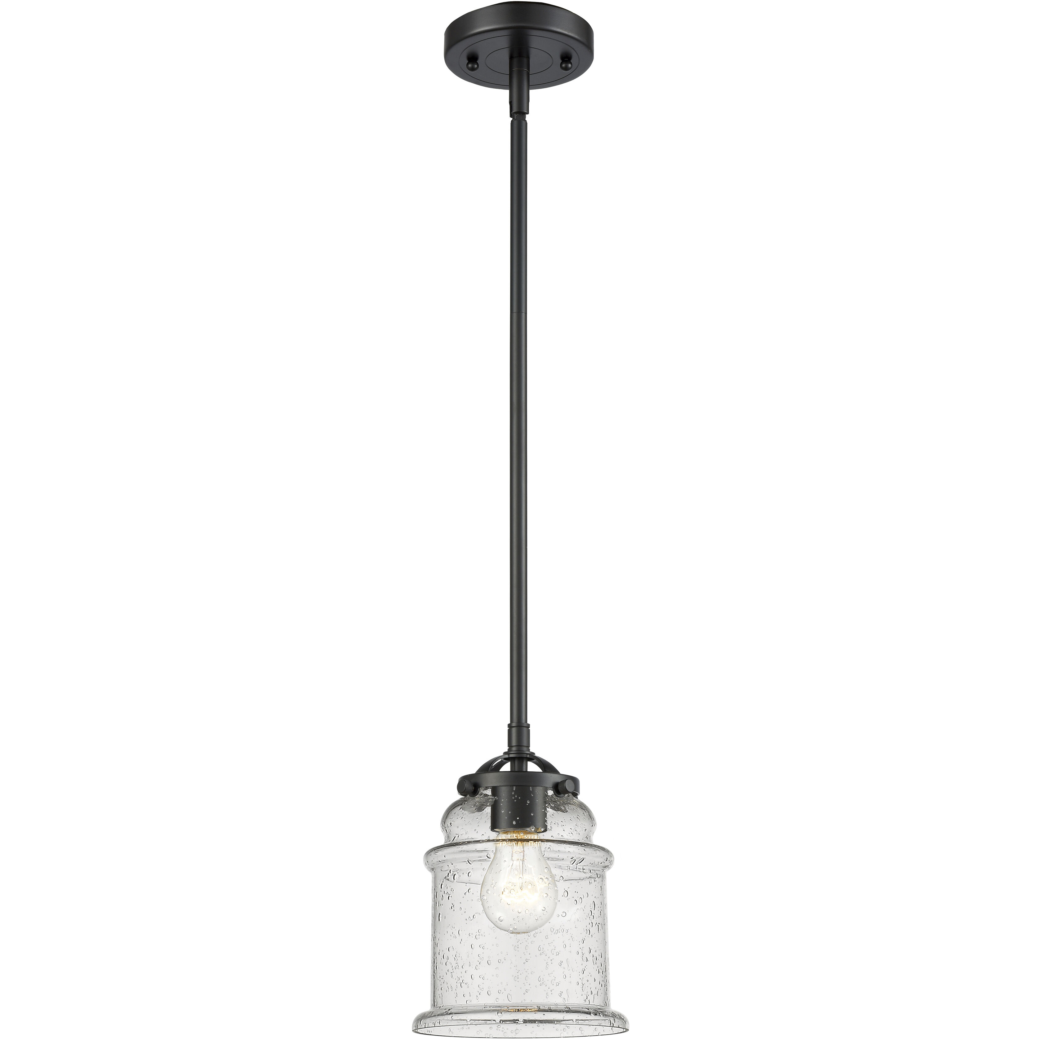 Nouveau Canton LED 6 inch Oil Rubbed Bronze Mini Pendant Ceiling Light in Seedy, Nouveau