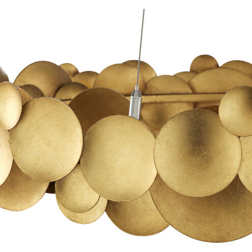 Lavengro 1 Light 32 inch Contemporary Gold Leaf and White Chandelier Ceiling Light