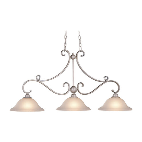 Monrovia 3 Light 44 inch Brushed Nickel Linear Chandelier Ceiling Light