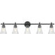 Belle 5 Light 42 inch Matte Black Bath Vanity Light Wall Light