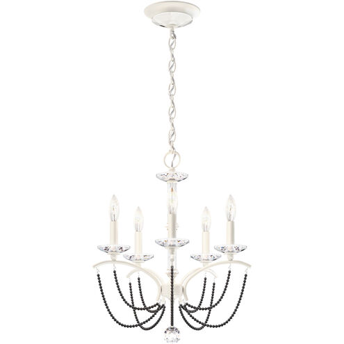 Priscilla 5 Light White Chandelier Ceiling Light in Dark Grey Pearl, Adjustable Height