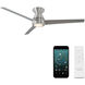Tip Top 52 inch Brushed Aluminum Flush Mount Ceiling Fan in 2700K