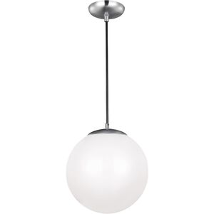 Leo - Hanging Globe 1 Light 14 inch Satin Aluminum Pendant Ceiling Light