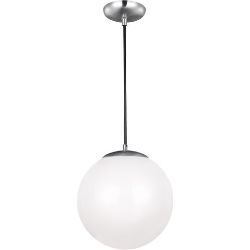 Leo - Hanging Globe 1 Light 14 inch Satin Aluminum Pendant Ceiling Light