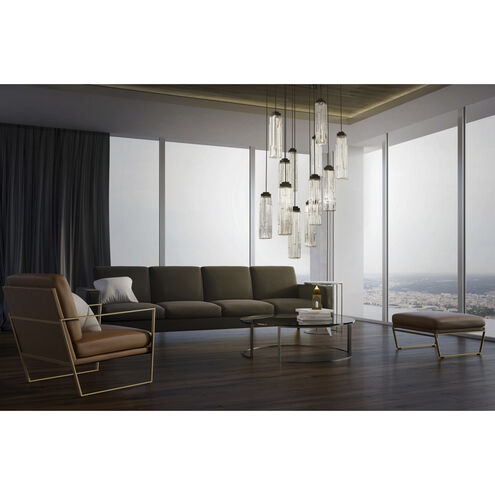 Ledgestone LED 16.5 inch Beige Silver Chandelier Ceiling Light in Metallic Beige Silver, Clear Ledgestone, 2700K LED, Round Multi-Port