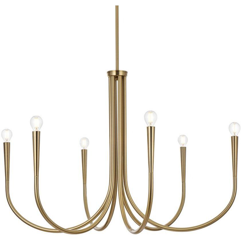 Layne 6 Light 36 inch Gold Chandelier Ceiling Light