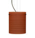Tamburo LED Bronze Pendant Ceiling Light in Cherry Glass