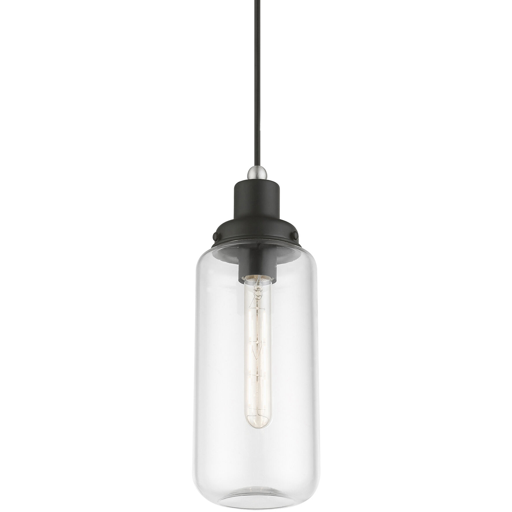 Oakhurst 1 Light 5 inch Black with Brushed Nickel Accent Mini Pendant Ceiling Light