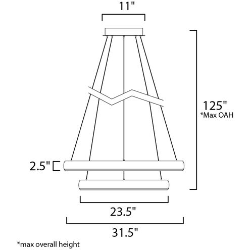 Innertube LED 31.5 inch Satin Nickel Multi-Light Pendant Ceiling Light