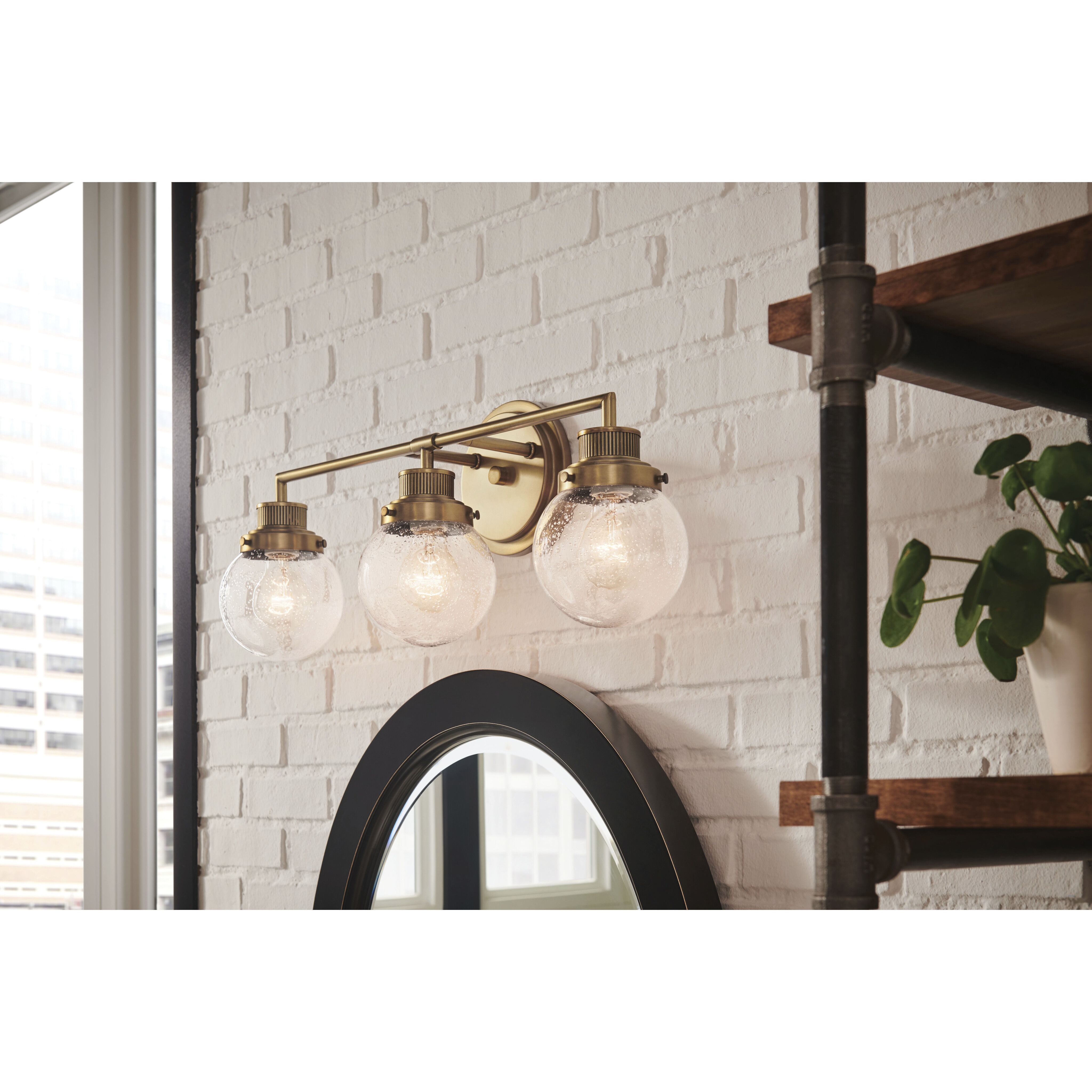 Poppy 3 Light 24.25 inch Heritage Brass Vanity Light Wall Light