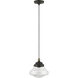 Avondale 1 Light 9 inch Bronze with Antique Brass Accent Mini Pendant Ceiling Light