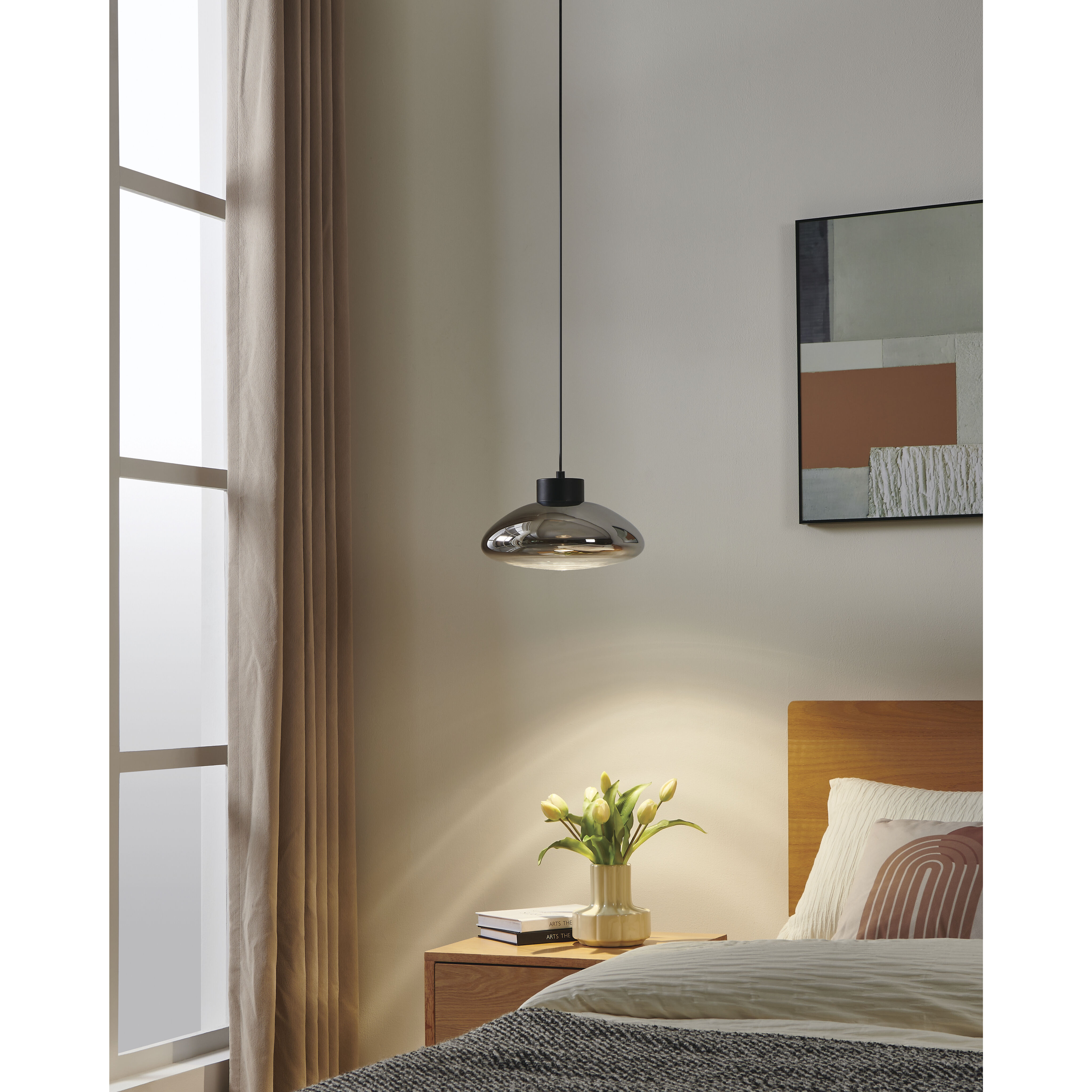 Sarnarra LED 12 inch Black Pendant Ceiling Light