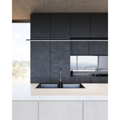 Fino LED 70 inch Satin Black Linear Pendant Ceiling Light in 3500K