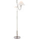 J. Randall Powers Hargett 50 inch 60 watt Polished Nickel Bridge Arm Floor Lamp Portable Light in Linen