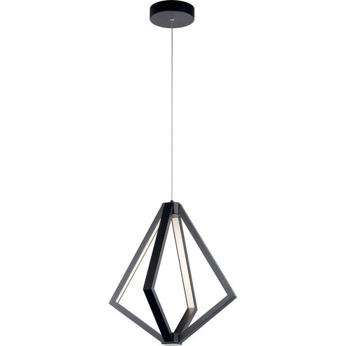 Everest LED 18 inch Matte Black Chandelier Ceiling Light, 1 Tier Small