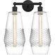Windham 2 Light 16 inch Matte Black Bath Vanity Light Wall Light in Clear Glass