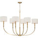 Molvene 6 Light 48 inch Legacy Brass Linear Chandelier Ceiling Light