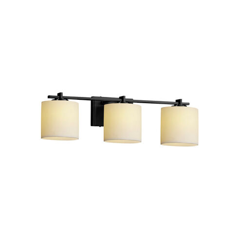 Candlearia 3 Light 24 inch Dark Bronze Vanity Light Wall Light in Amber (CandleAria), Cylinder with Flat Rim, Incandescent