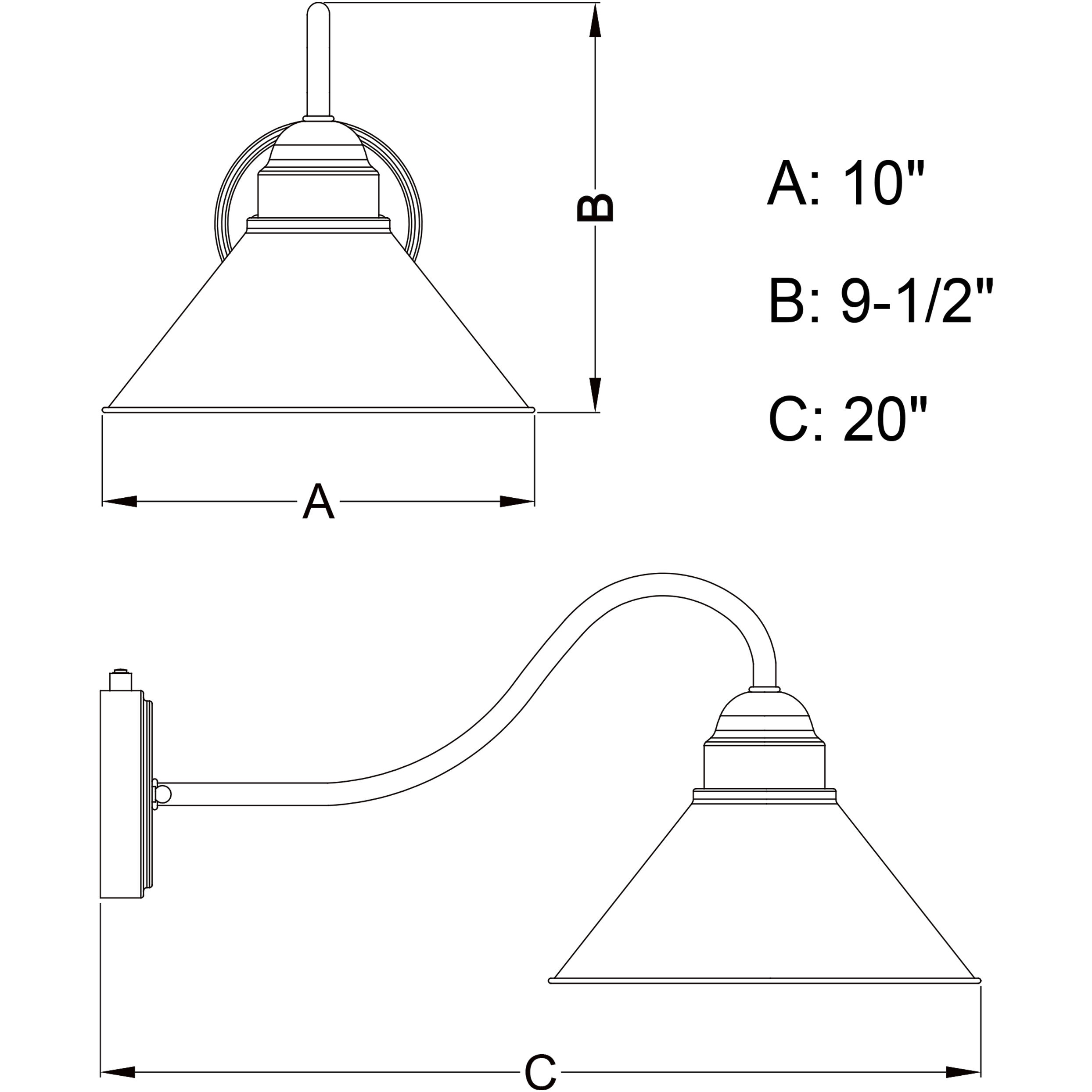Outland LED 9.5 inch Aged Iron and Light Gold Outdoor Wall