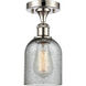 Ballston Caledonia 1 Light 5 inch Polished Nickel Semi-Flush Mount Ceiling Light in Charcoal Glass, Ballston