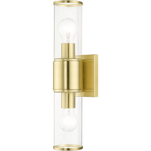 Quincy 2 Light 16 inch Satin Brass Vanity Sconce Wall Light