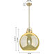 Downtown Urban Newton Sphere 1 Light 16 inch Matte Black Pendant Ceiling Light in Clear