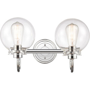 Olivia 2 Light 17 inch Polished Chrome Bath Vanity Light Wall Light in Clear Glass