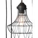 Wire 5 Light 15 inch Black Pendant Ceiling Light