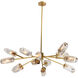 Javier 12 Light 44 inch Champagne and Antique Brass Chandelier Ceiling Light