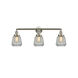 Franklin Restoration Chatham 3 Light 30 inch Brushed Satin Nickel Bath Vanity Light Wall Light in Clear Glass, Franklin Restoration