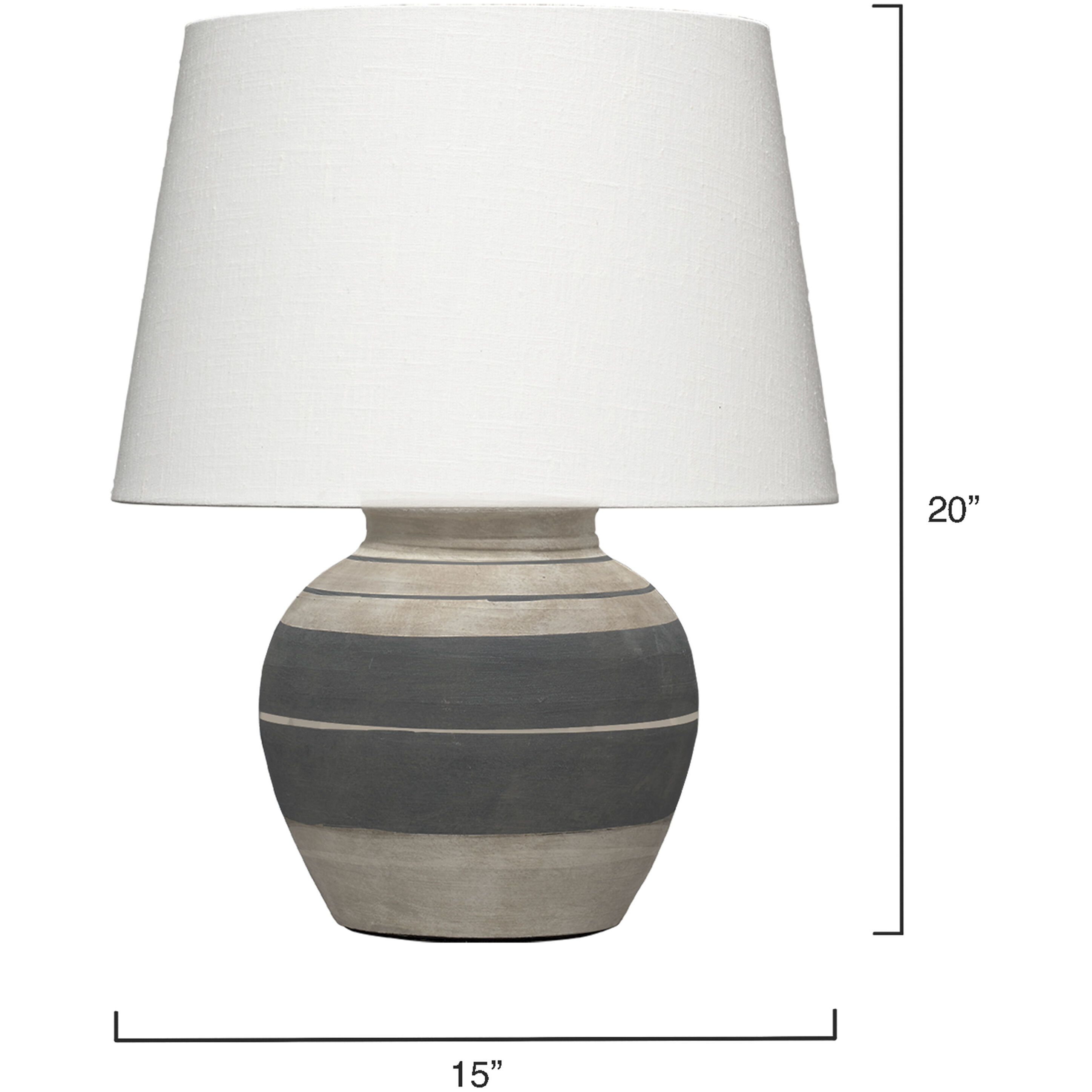 Bernard 20 inch 150 watt Beige and Dark Grey Table Lamp Portable Light